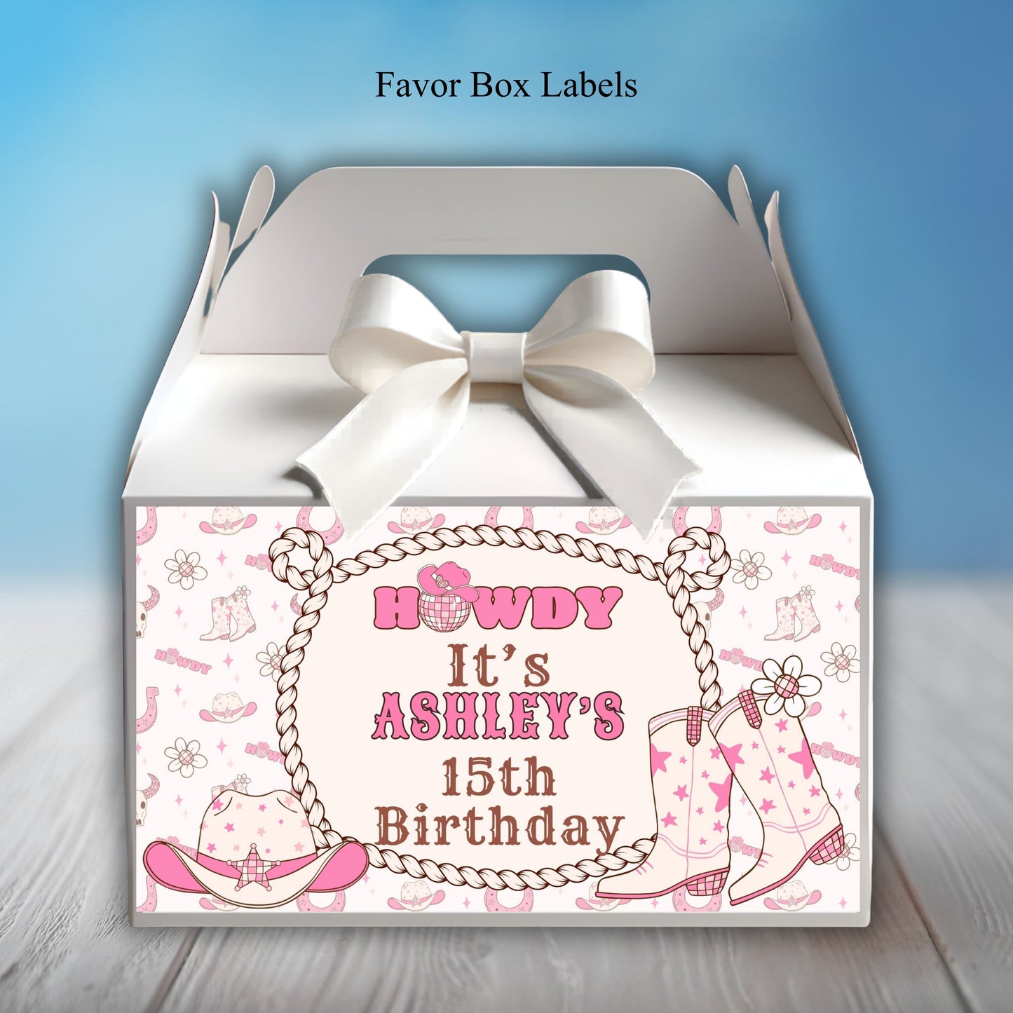Western Girl Birthday Party Sticker Labels