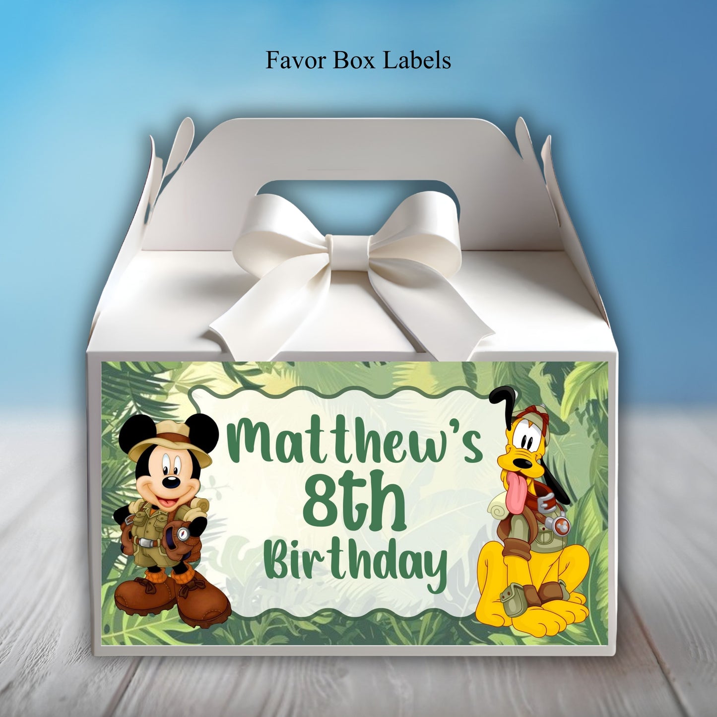 Mickey and Friends Safari Party Sticker Labels