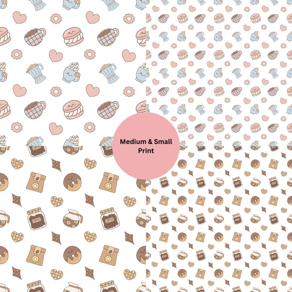 Groovy Retro Coffee Shop Seamless Digital Pattern Paper Set