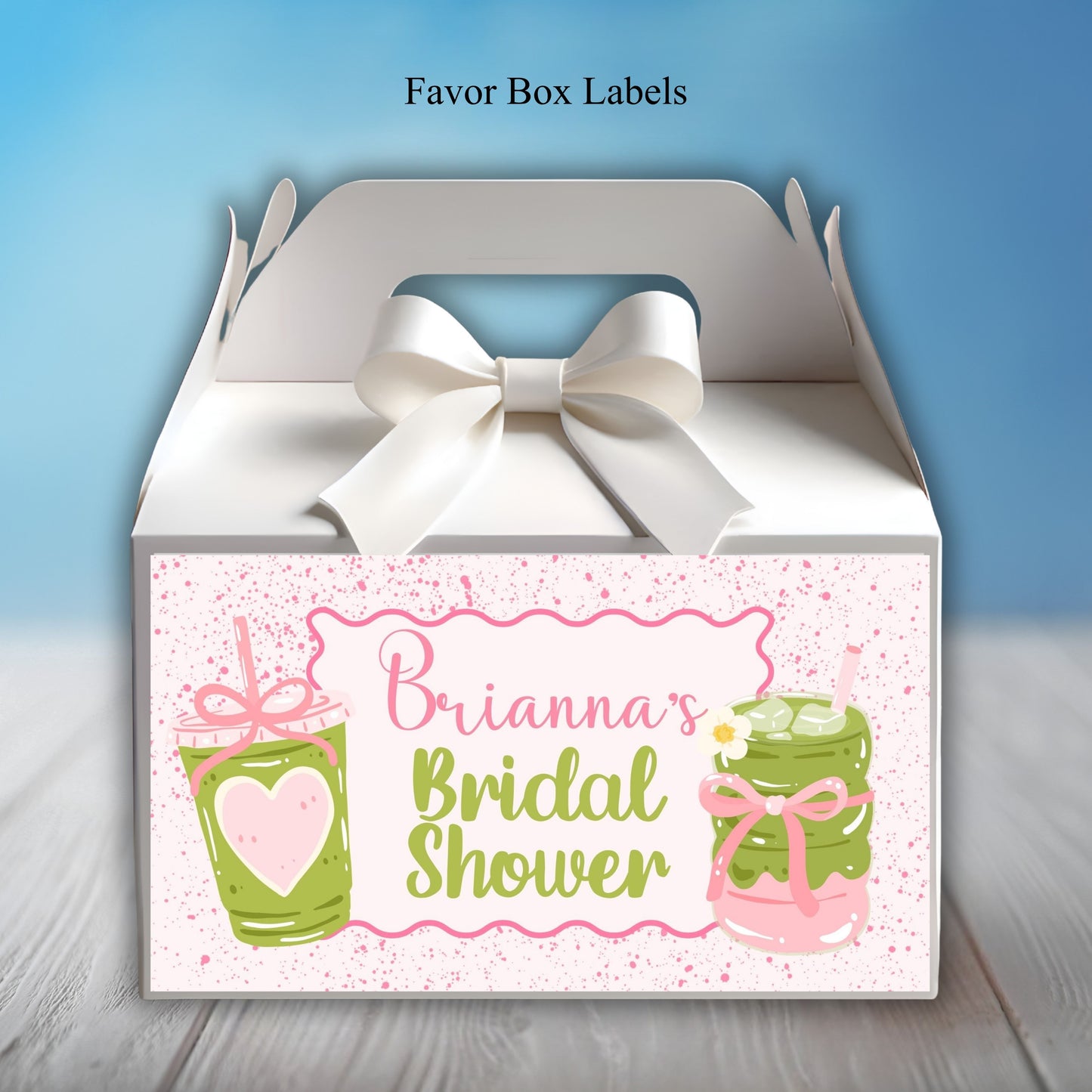 Matcha  Bridal Shower Party Sticker Labels