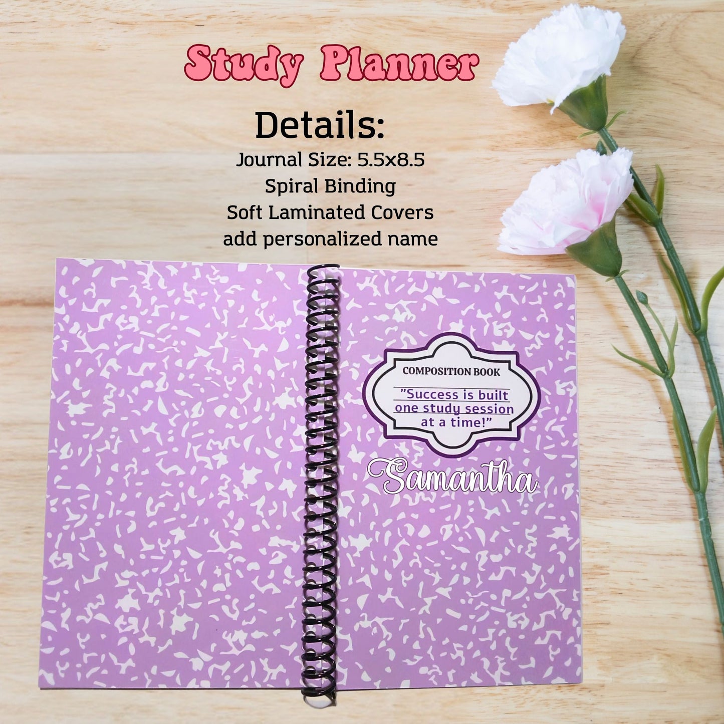 Block Style Study Planner Notebook