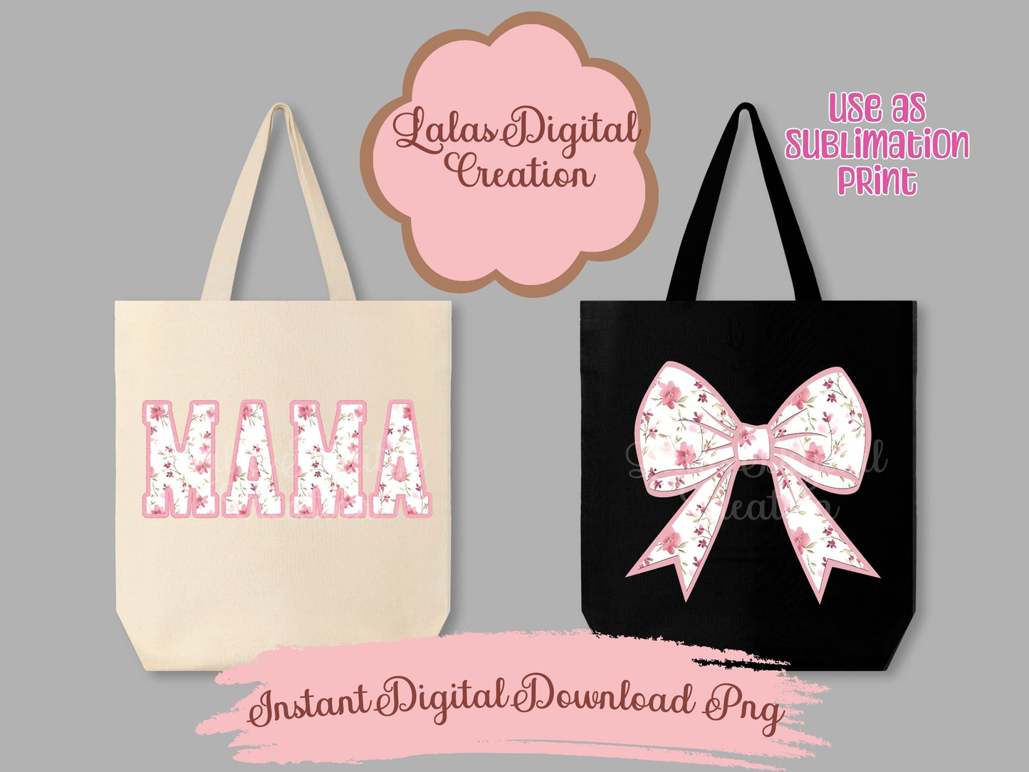 MAMA & Bow Clipart Bundle Instant Digital PNG Download