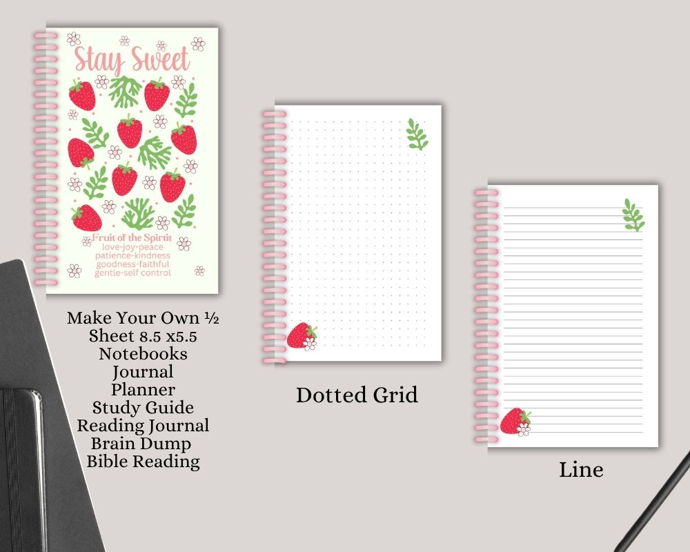 Fruit of the Spirit Digital Lined & Dotted Grid Notebook PDF