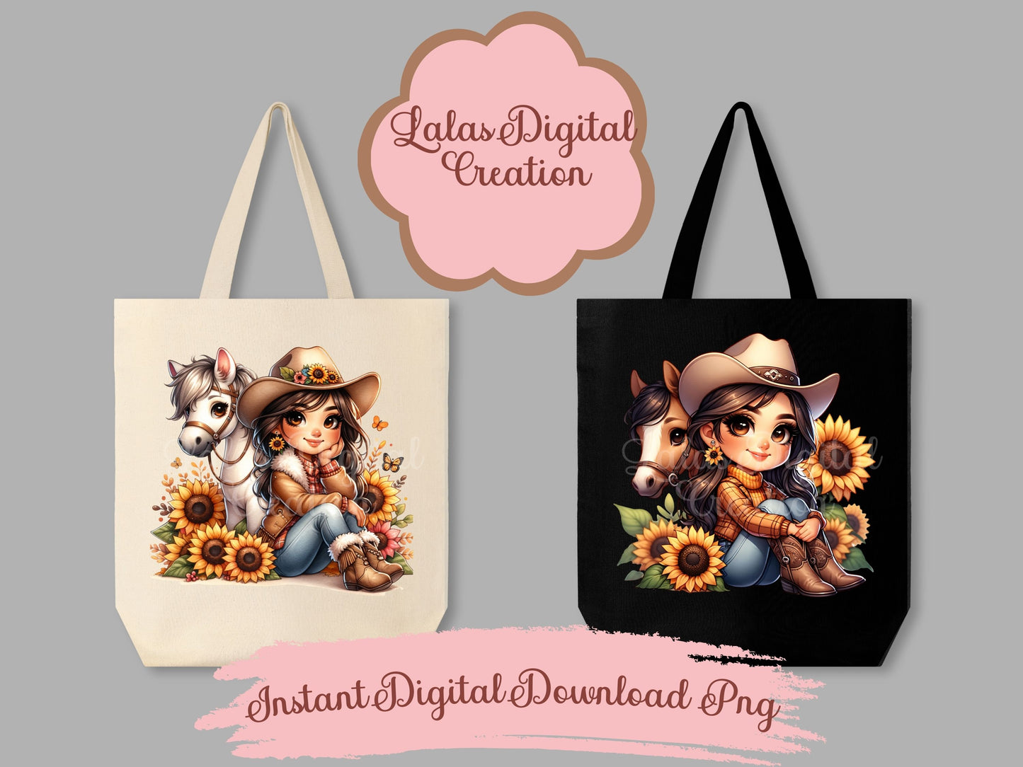 Cowgirl Clipart Bundle Instant Digital PNG Download