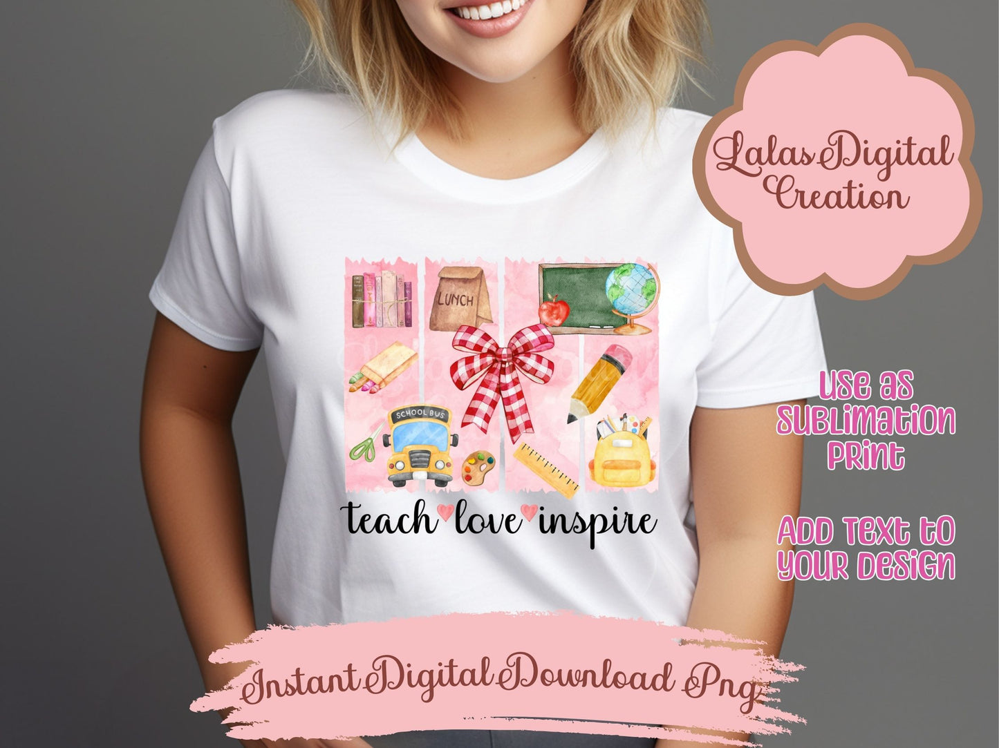 Teacher Brushstroke Clipart PNG Instant Digital Download