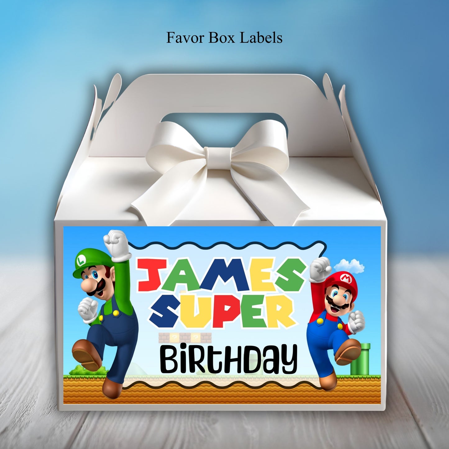 Super Mario Bro Party Sticker Labels