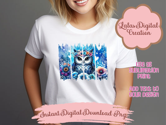 Night Owl Brushstroke Clipart PNG Instant Digital Download