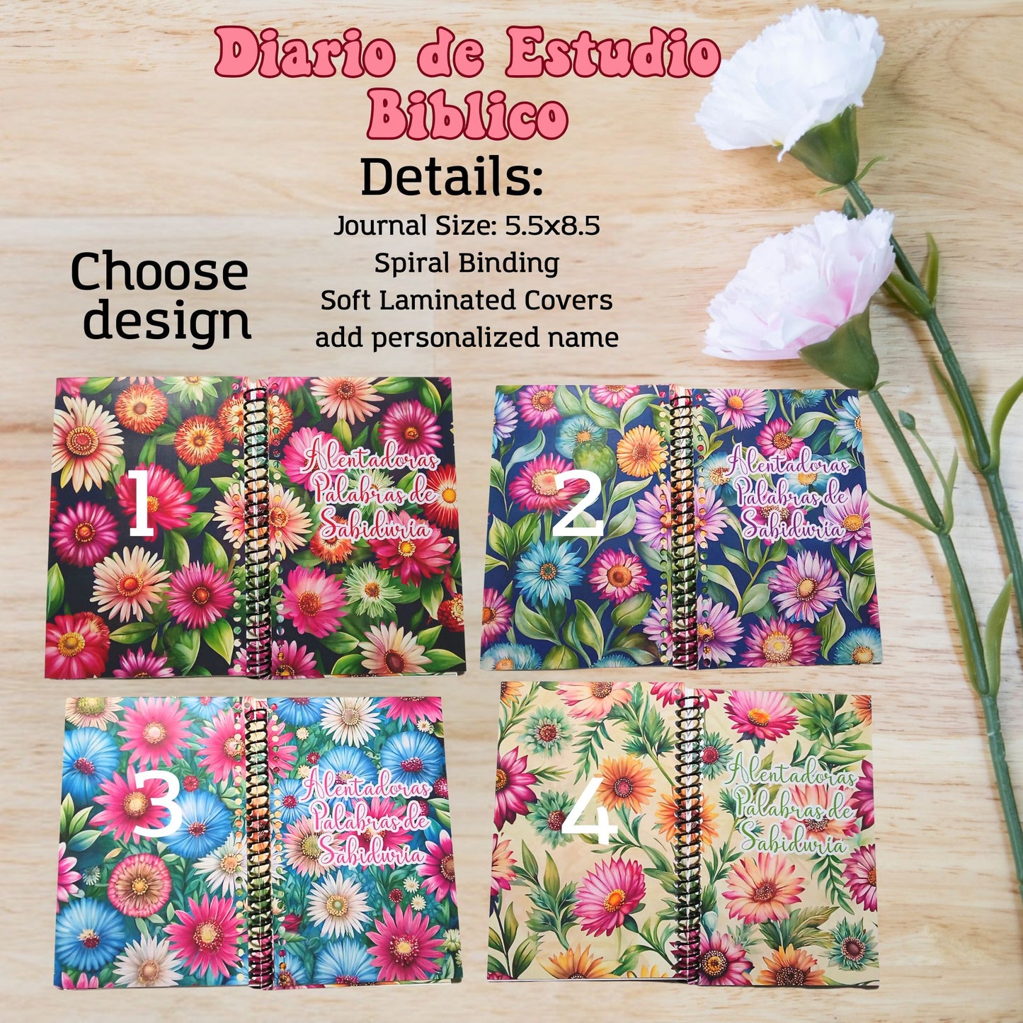 Diario de Estudio Biblico Palabras de Sabiduria-Spanish Bible Study Journal Notebook