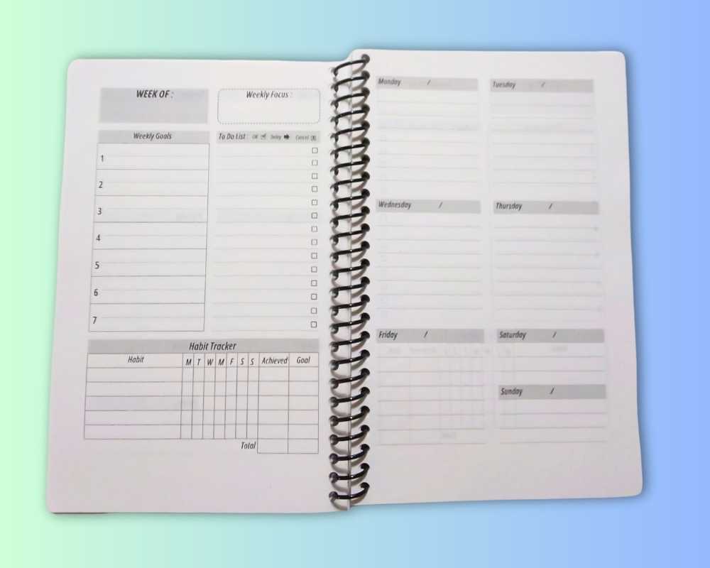 Weekly Planner-Productivity Planner-Daily Agenda-Journal-Organization Planner-Undated Planner-Minimalist Planner-Weekly Schedule-Overview