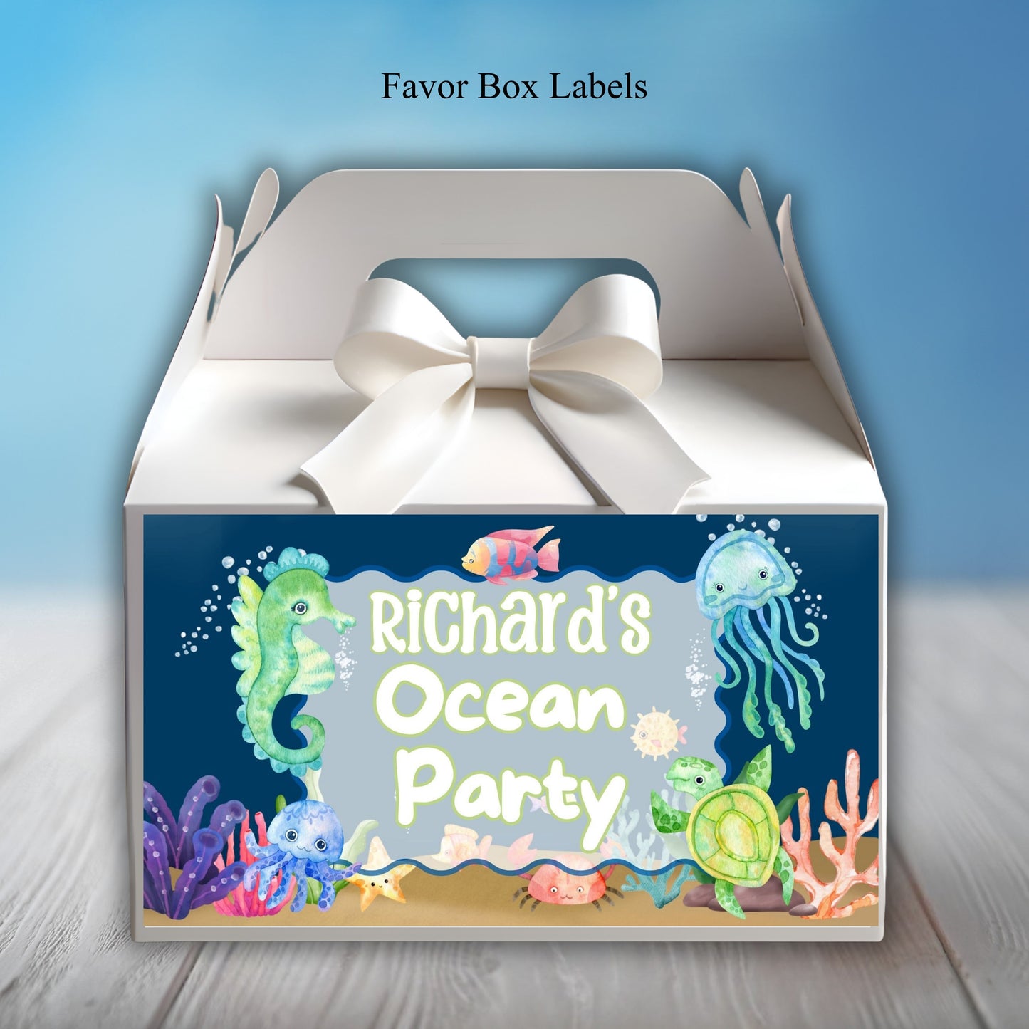 Under the Sea Ocean Birthday Party Sticker Labels