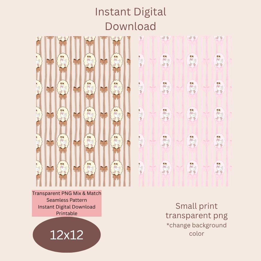 Silly Duck Frame Seamless Digital Pattern Paper Bundle