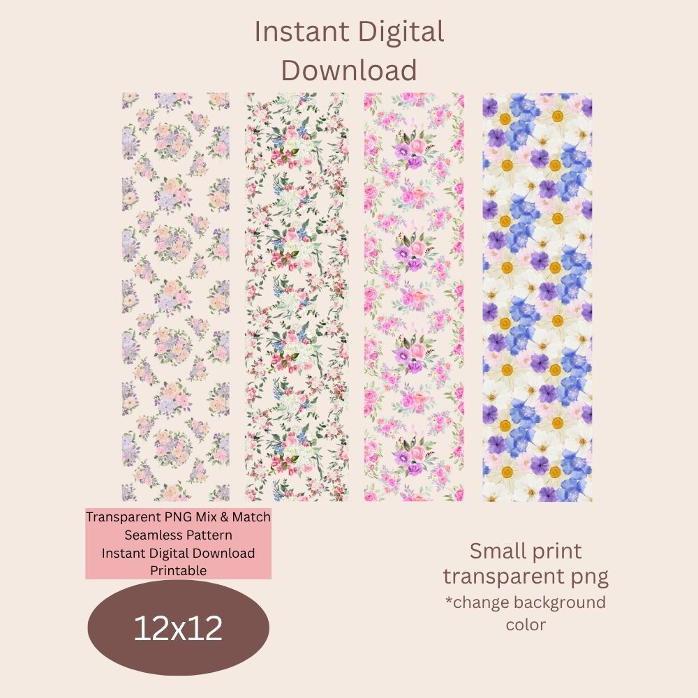 Floral Seamless Digital Pattern Paper Bundle