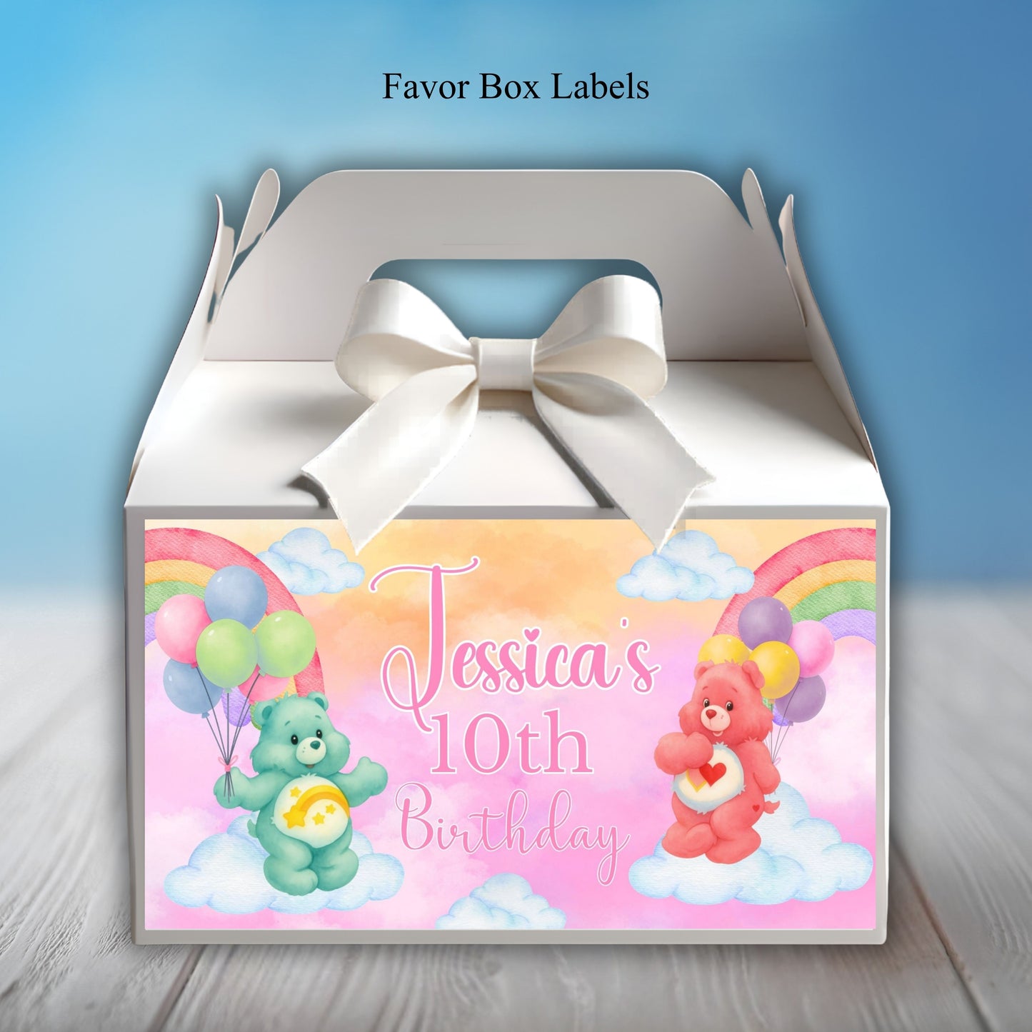 Care Bear Birthday Party Sticker Labels
