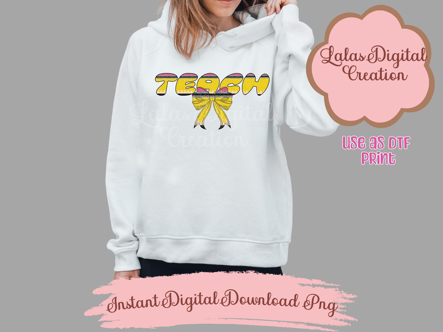 Teach Coquette Bow Clipart PNG Instant Digital Download