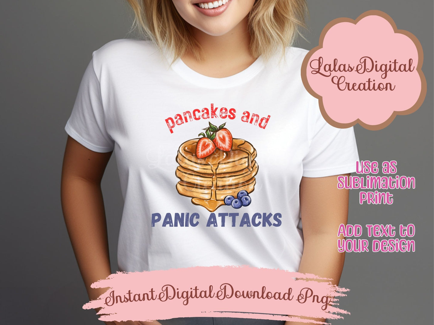 Pancake and Panic Attacks Clipart PNG Instant Digital Download