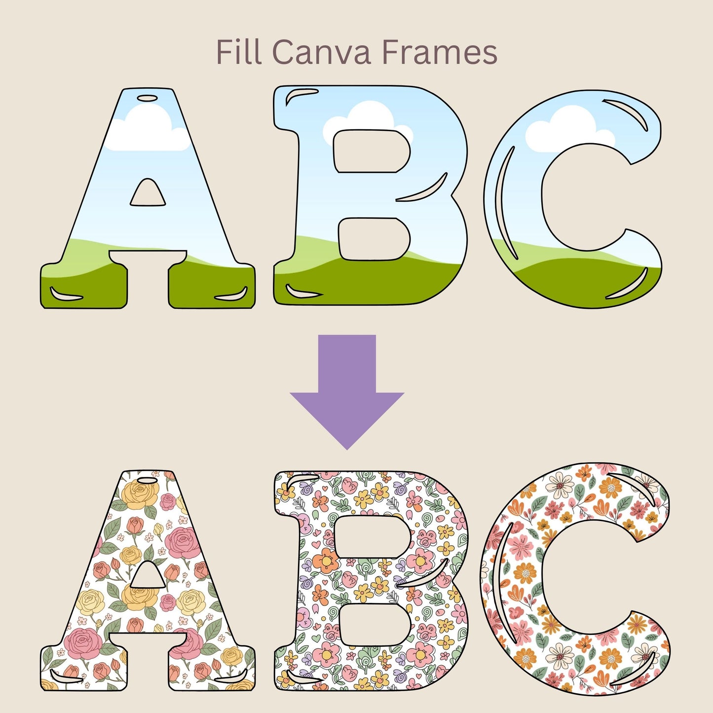 Doodle Floral Seamless Repeating Pattern Paper Bundle