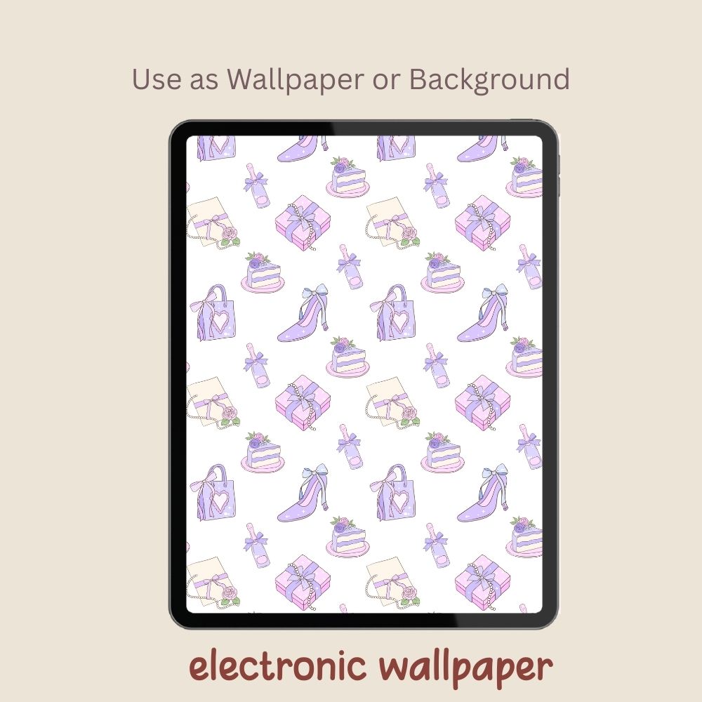 Purple Preppy Seamless Repeating Pattern Paper Bundle Set