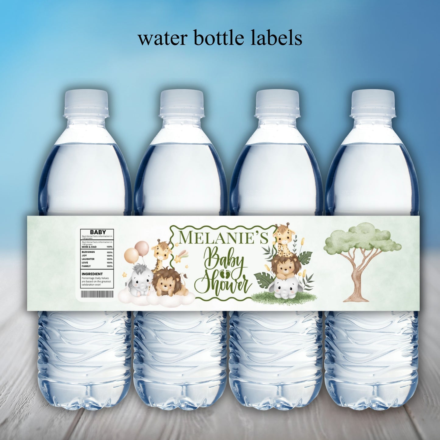 Safari Animal Baby Shower Party Sticker Labels