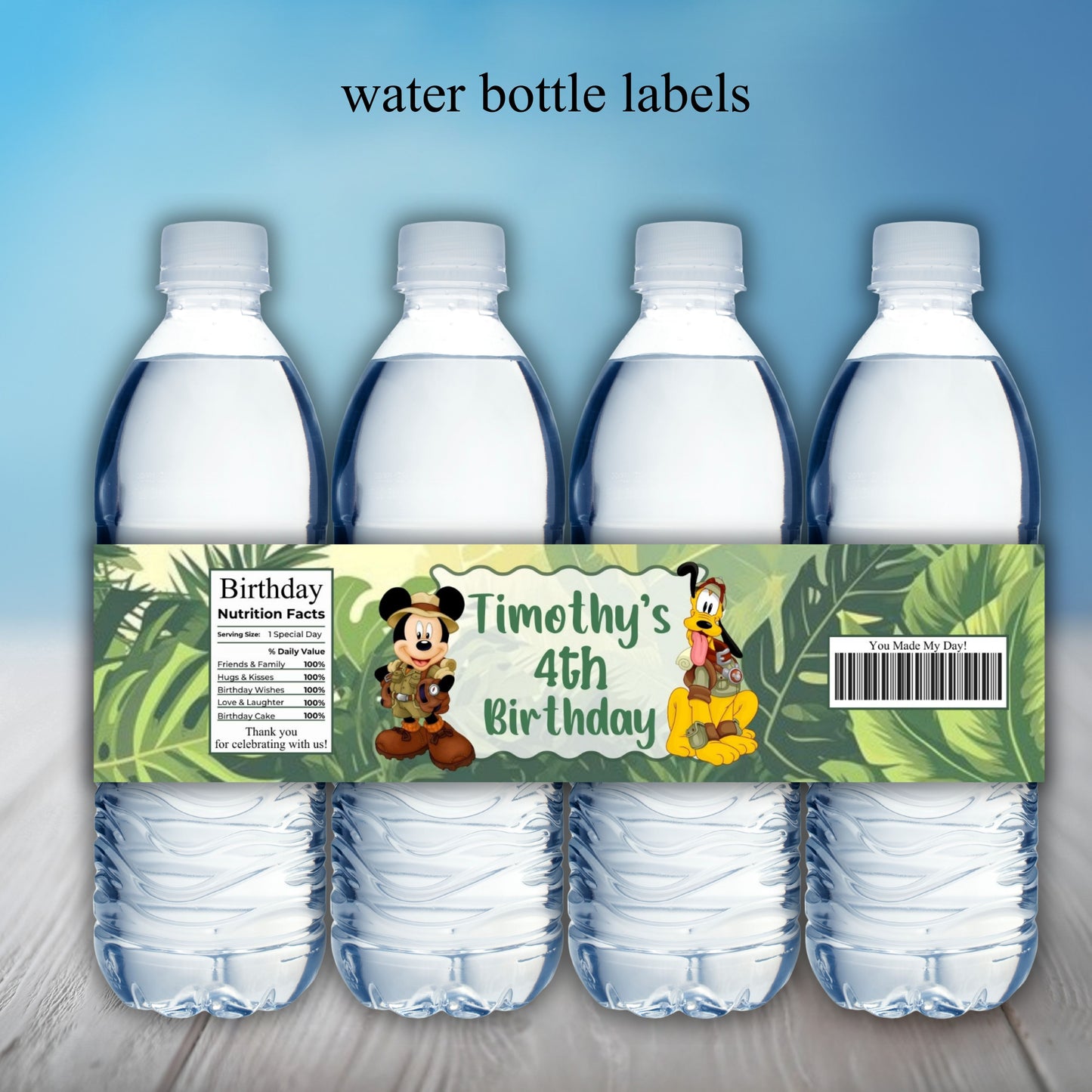 Mickey and Friends Safari Party Sticker Labels