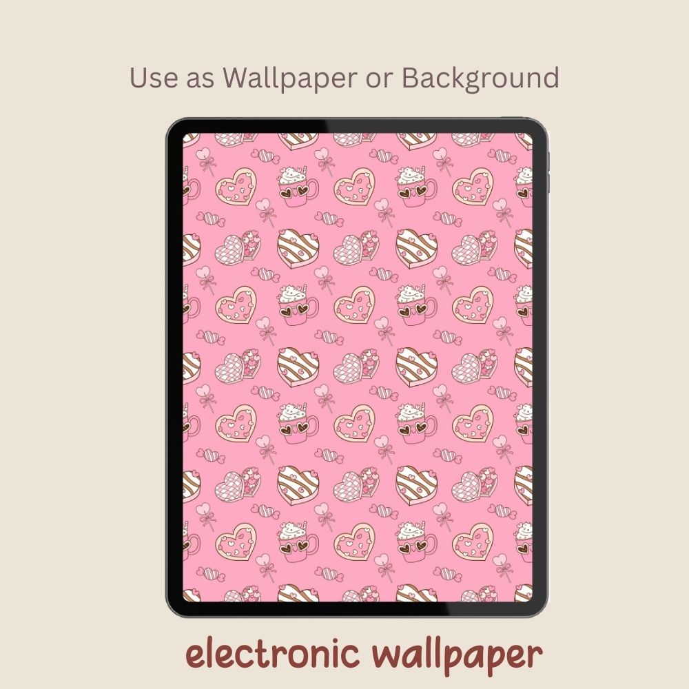 Sweets & Drink Valentines Seamless Repeating Pattern Paper Bundle Set