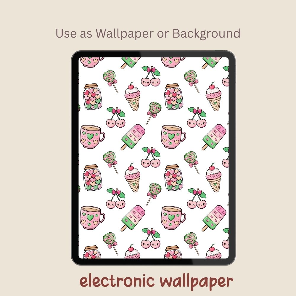 Kawaii Sweet Treat Seamless Repeating Pattern Paper Bundle Set