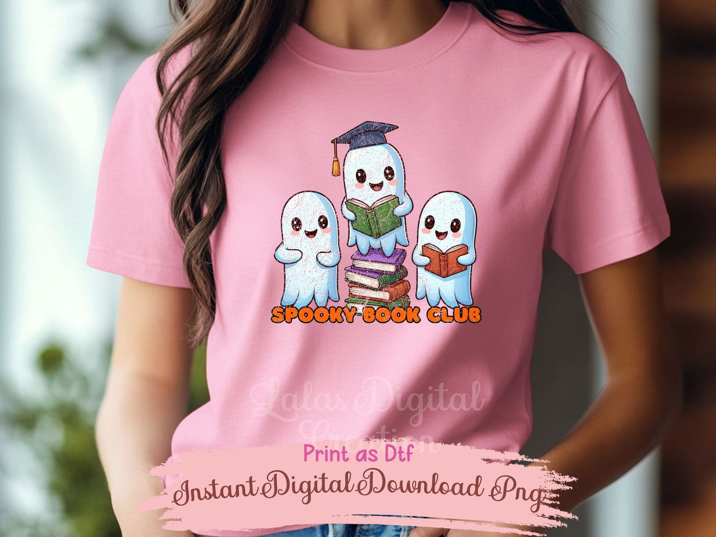 Book Reader Ghost Clipart Instant Digital PNG Download