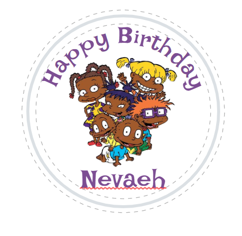 African American Rugrats Kids Custom Personalized Party Favor Sticker Labels