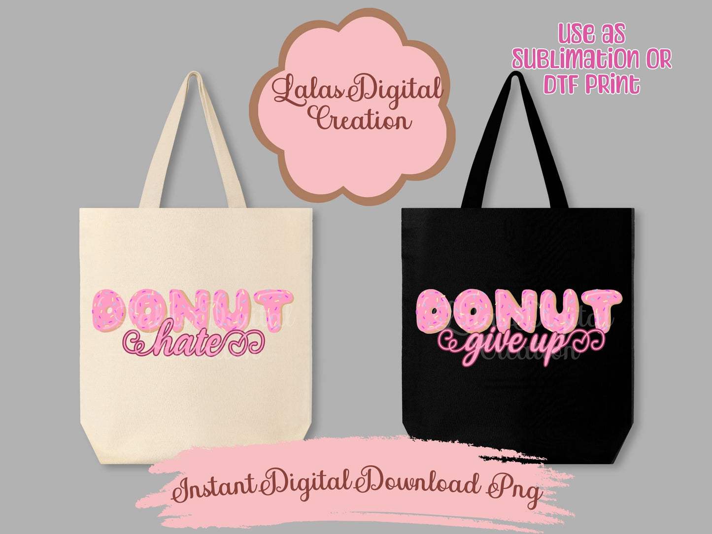 Donut Funny Quotes Bundle Clipart PNG Instant Digital Download