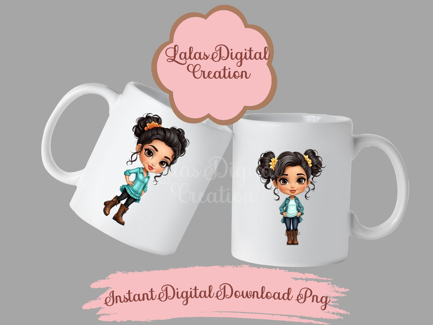 Girl Mom Clipart Bundle Instant Digital PNG Download