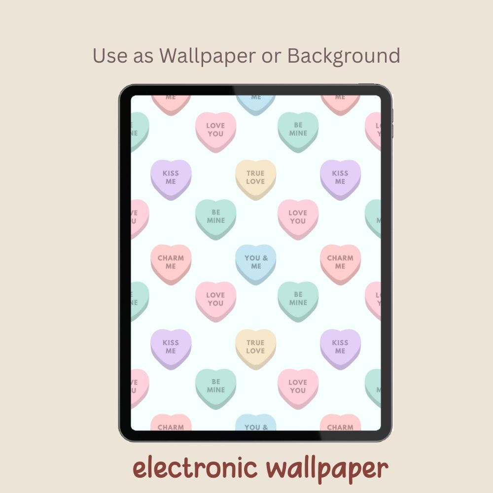 2 Valentines Heart Candy Seamless Repeating Pattern Paper Bundle Set