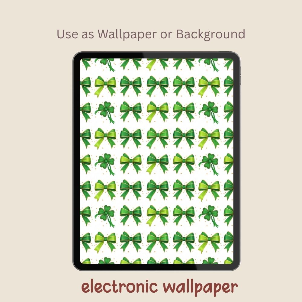 St Patrick Coquette BowSeamless Repeating Pattern Paper Bundle Set