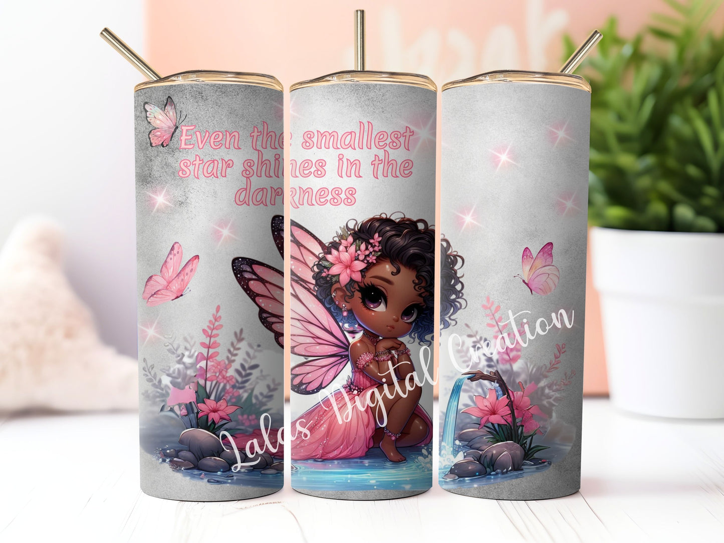Pink Fairy Sublimation 20zo Tumbler Wrap PNG Digital Download