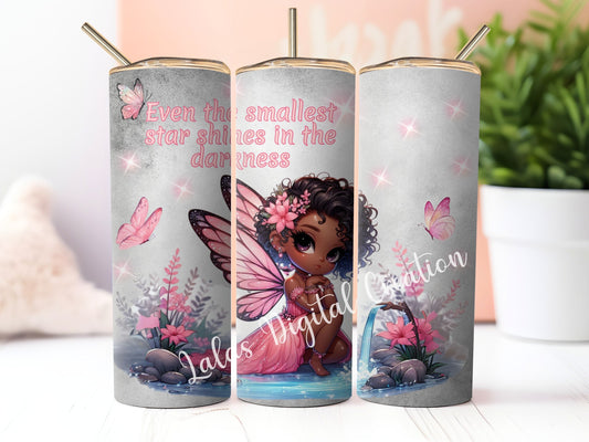 Pink Fairy Sublimation 20zo Tumbler Wrap PNG Digital Download