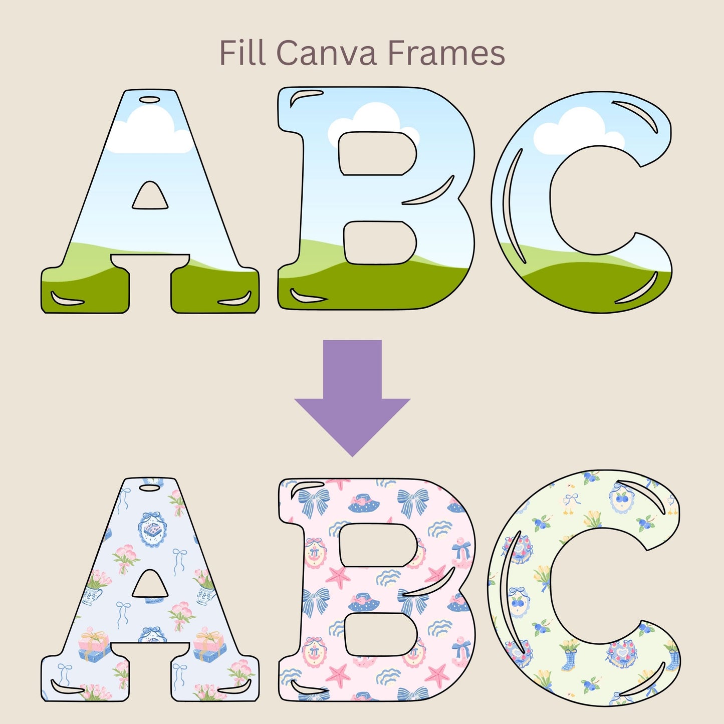 Spring Beach & Garden Seamless Repeating Pattern Paper Bundle Set
