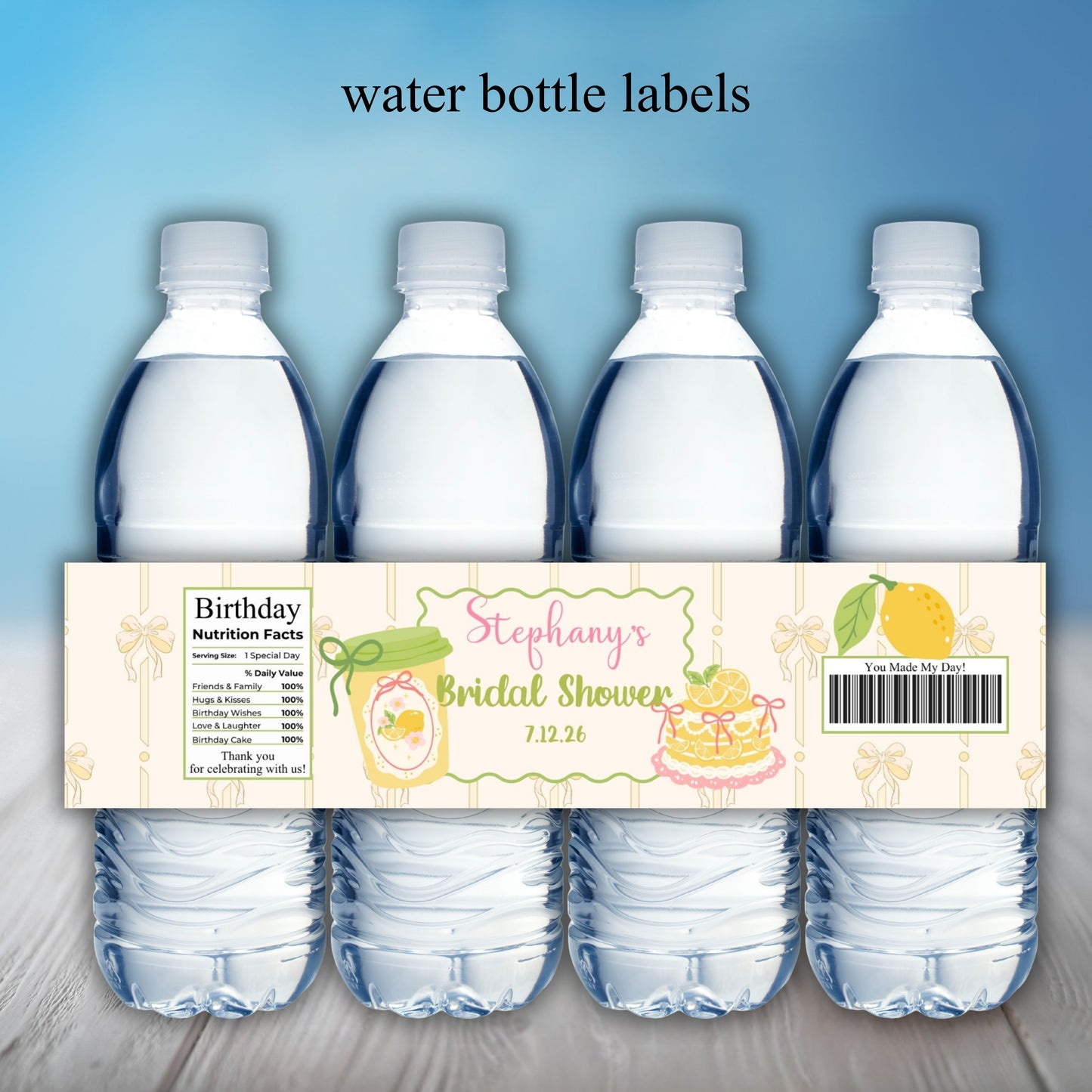 Lemon Bridal Shower Party Sticker Labels