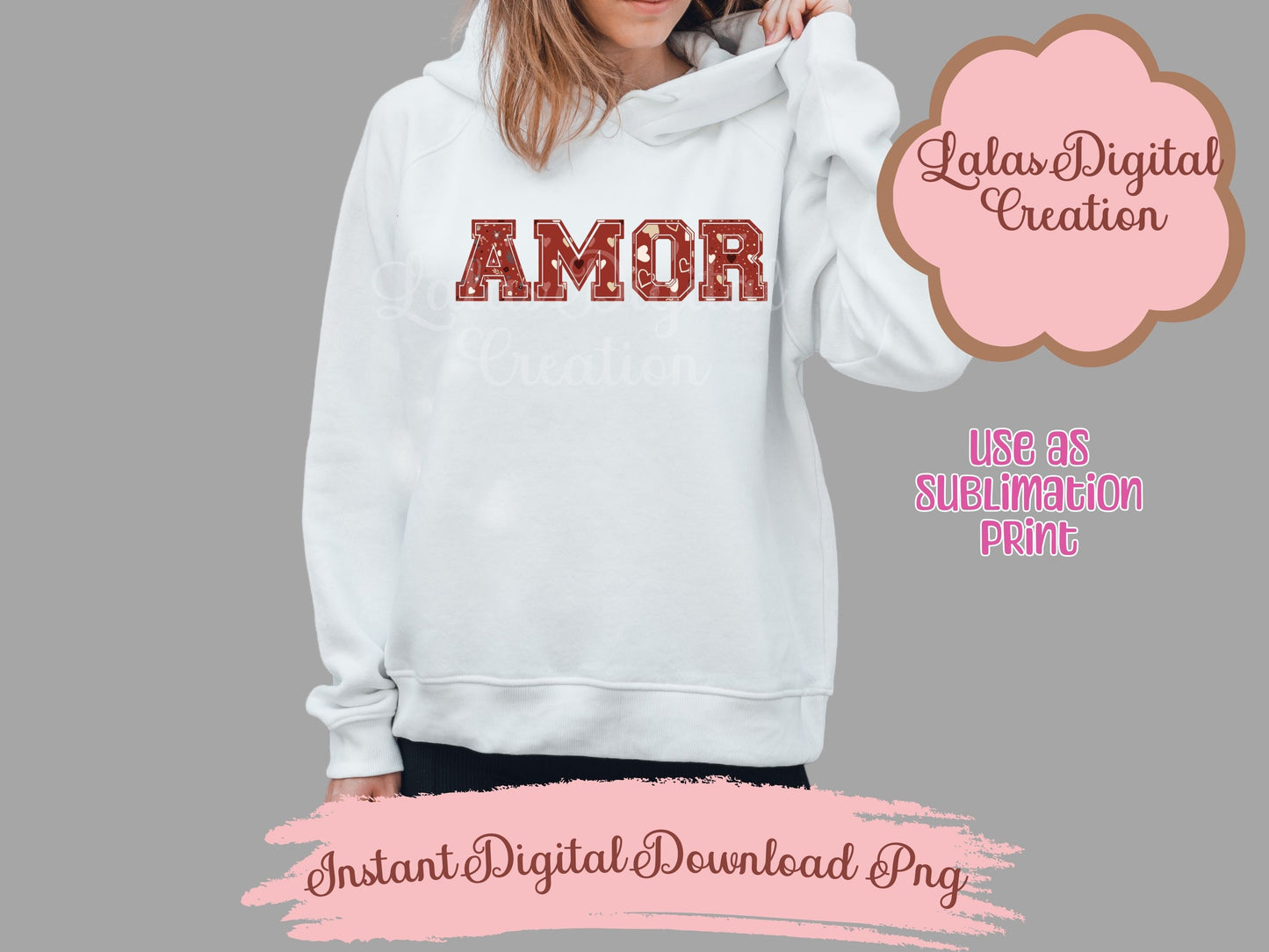 AMOR Spanish Love Clipart PNG Bundle Instant Digital Download