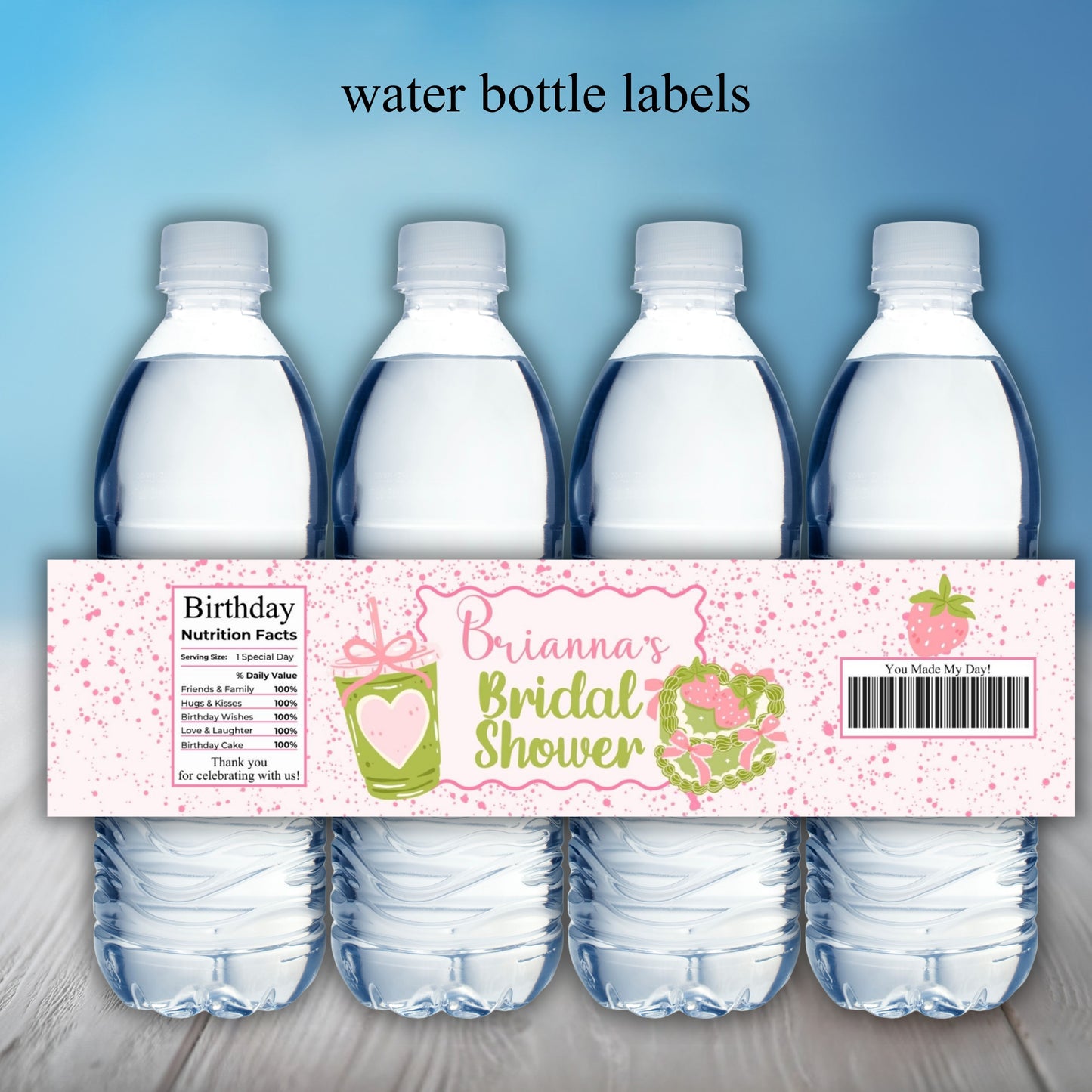 Matcha  Bridal Shower Party Sticker Labels