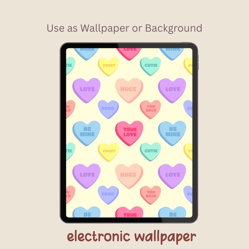 3 Valentines Heart Candy Seamless Repeating Pattern Paper Bundle Set