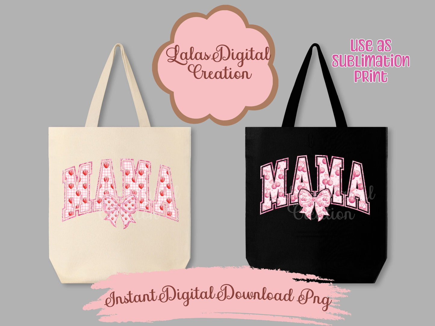 Pink Valentines MAMA Bow Varsity Clipart Bundle Instant Digital PNG Download