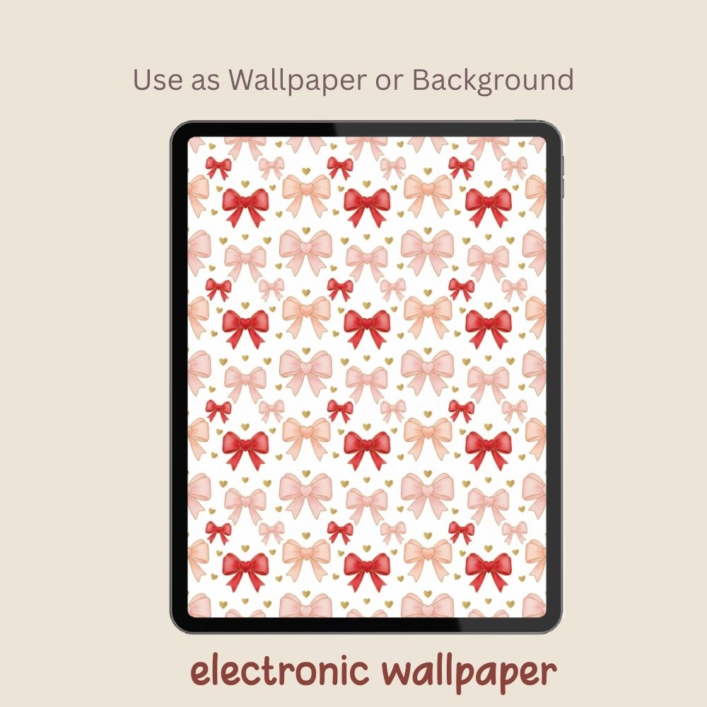 Valentines Coquette Bow Seamless Repeating Pattern Paper Bundle Set