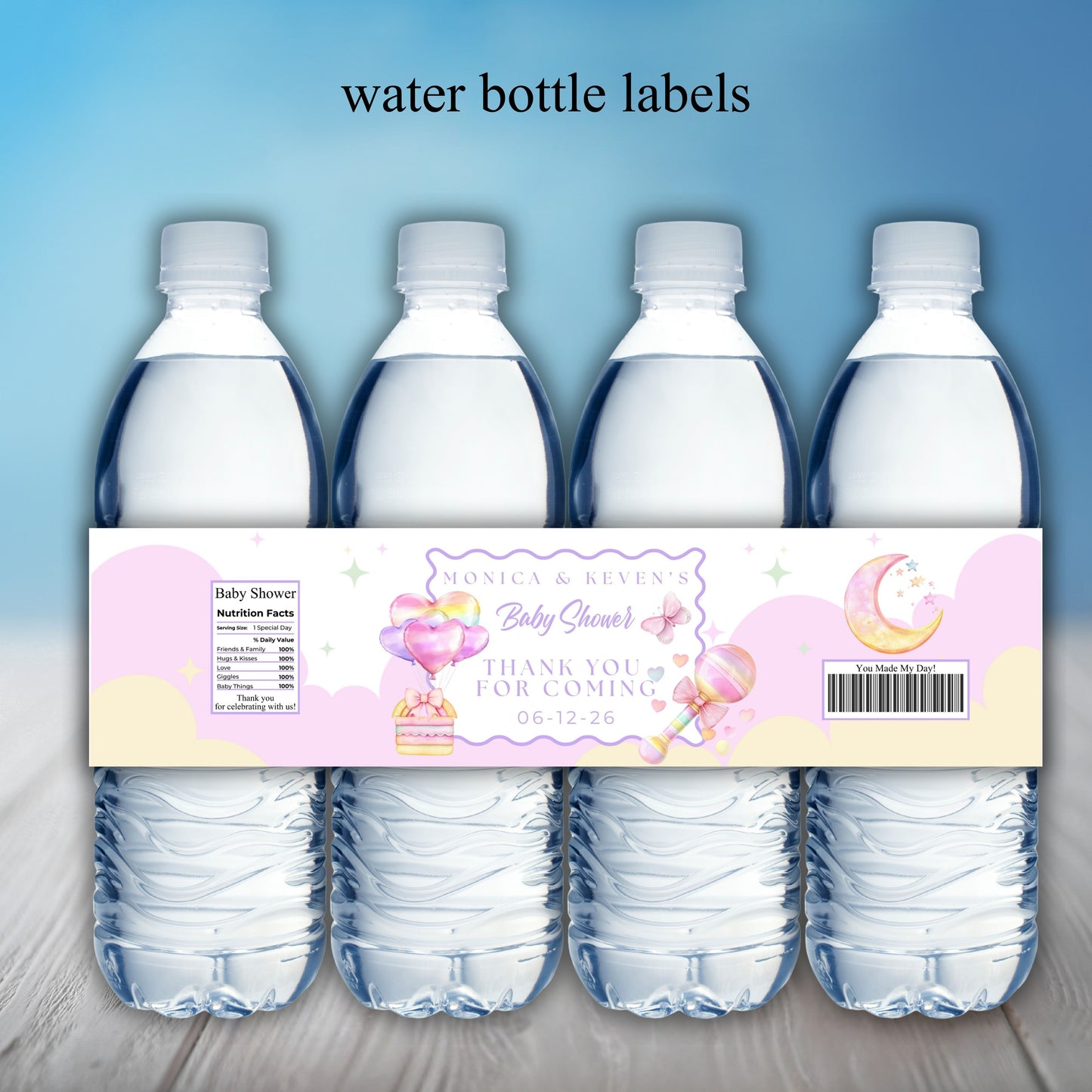 Rainbow Baby Shower Party Sticker Labels