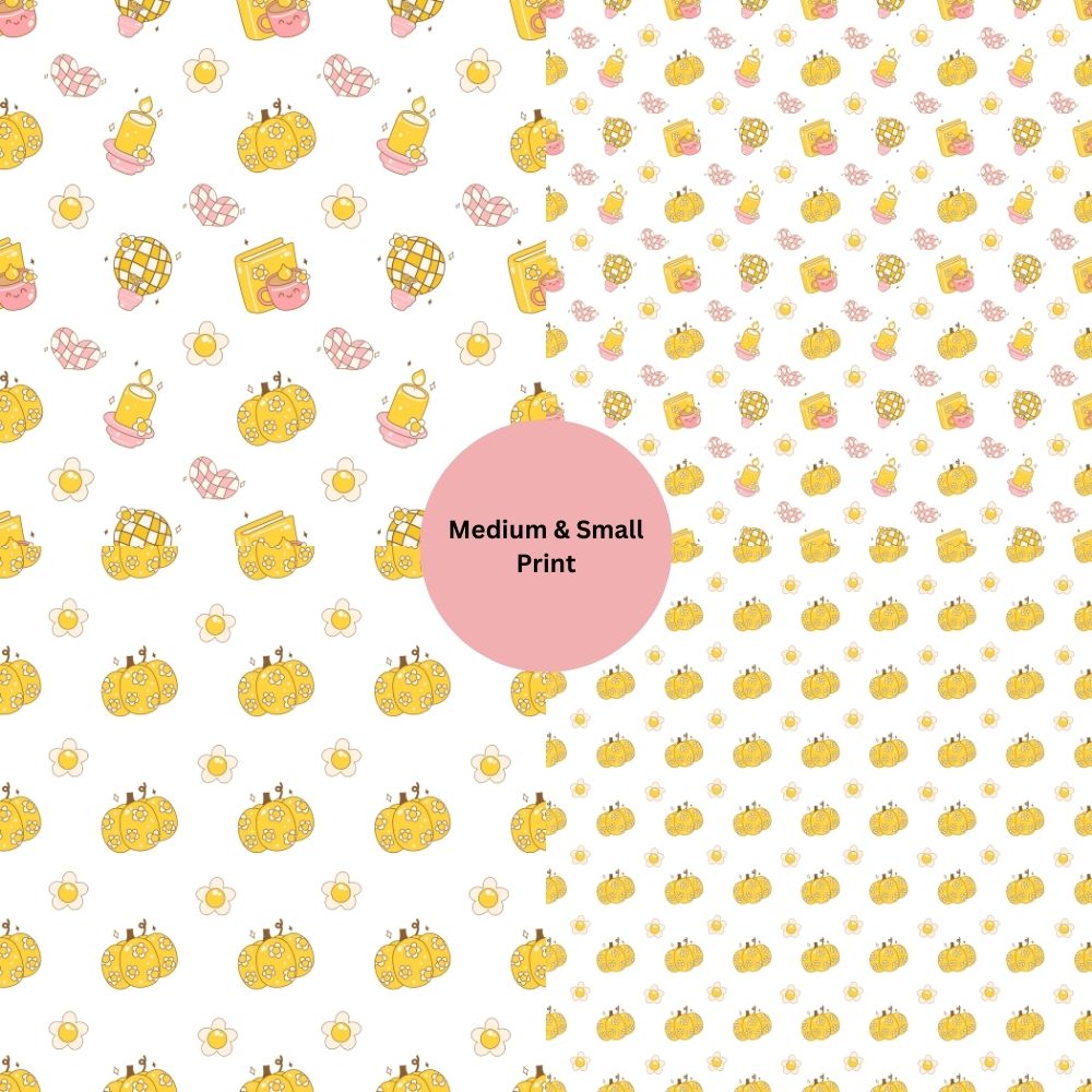 Groovy Retro Fall Ghost Seamless Digital Pattern Paper Set