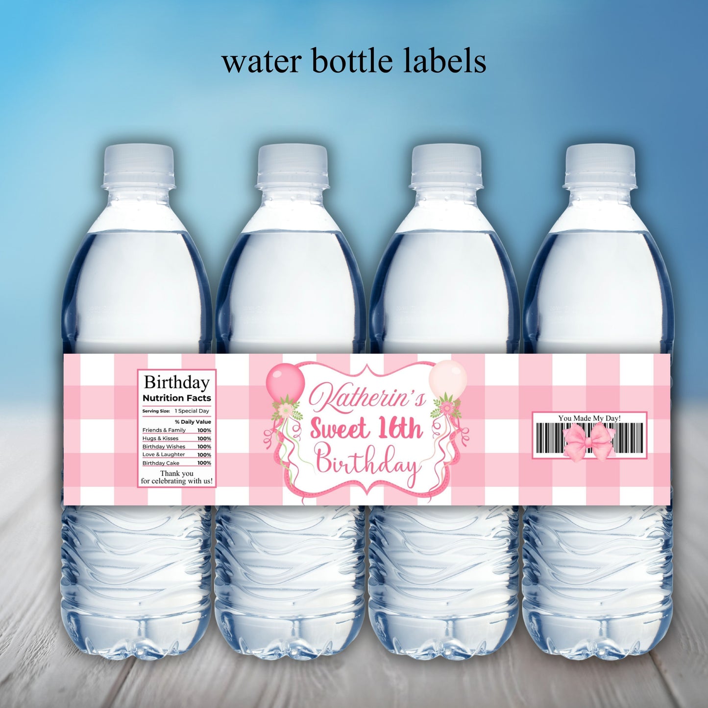 Sweet 16 Party Sticker Labels