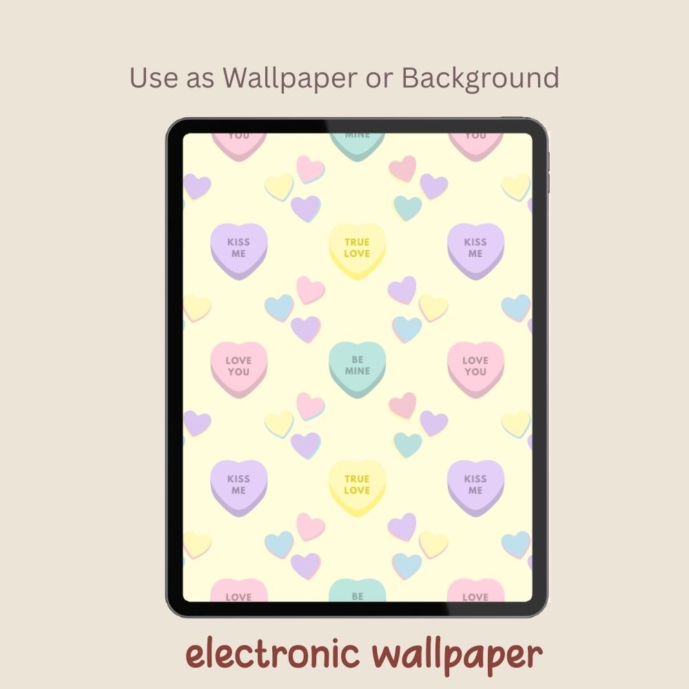 6 Valentines Heart Candy Seamless Repeating Pattern Paper Bundle Set
