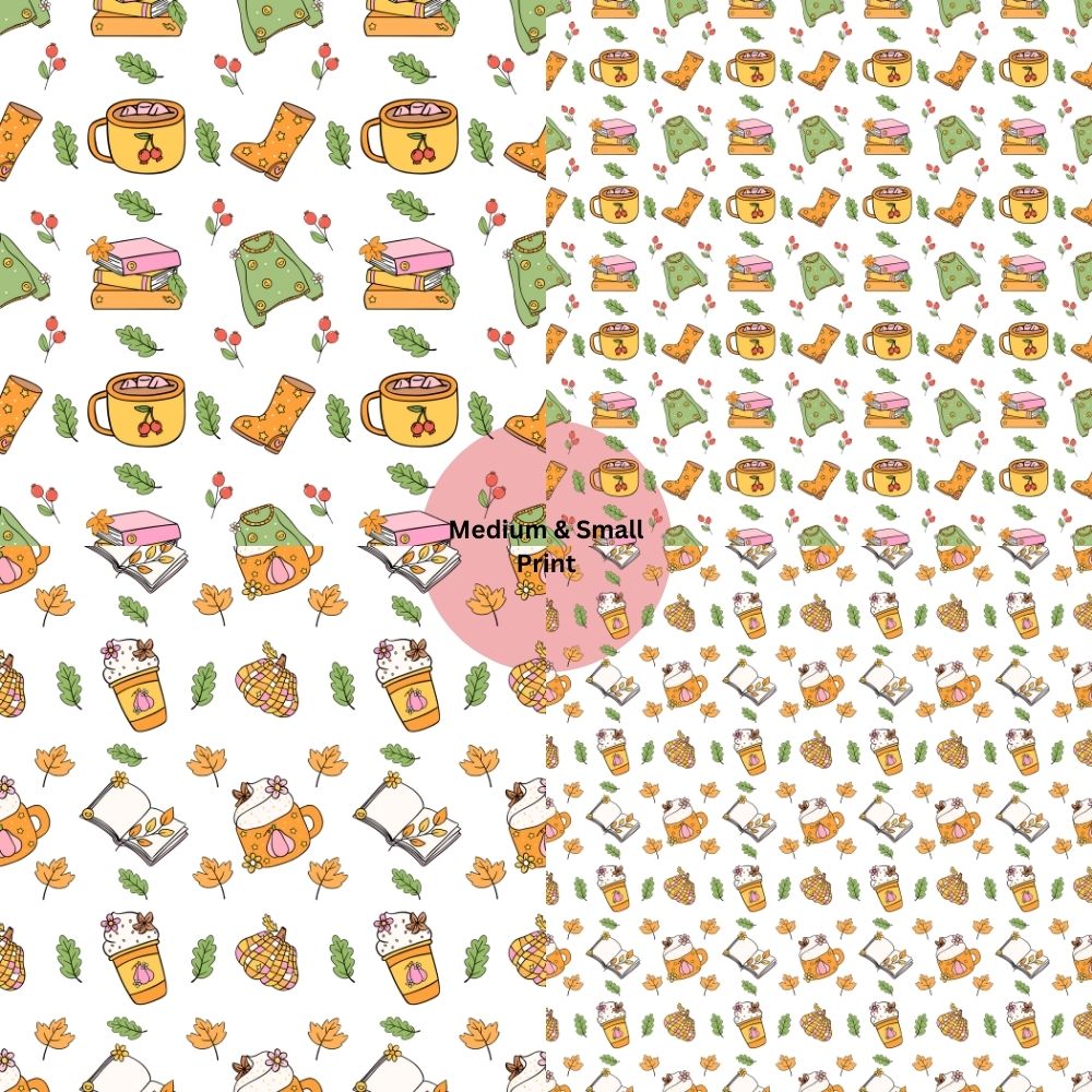 Groovy Retro Fall Seamless Digital Pattern Paper Bundle