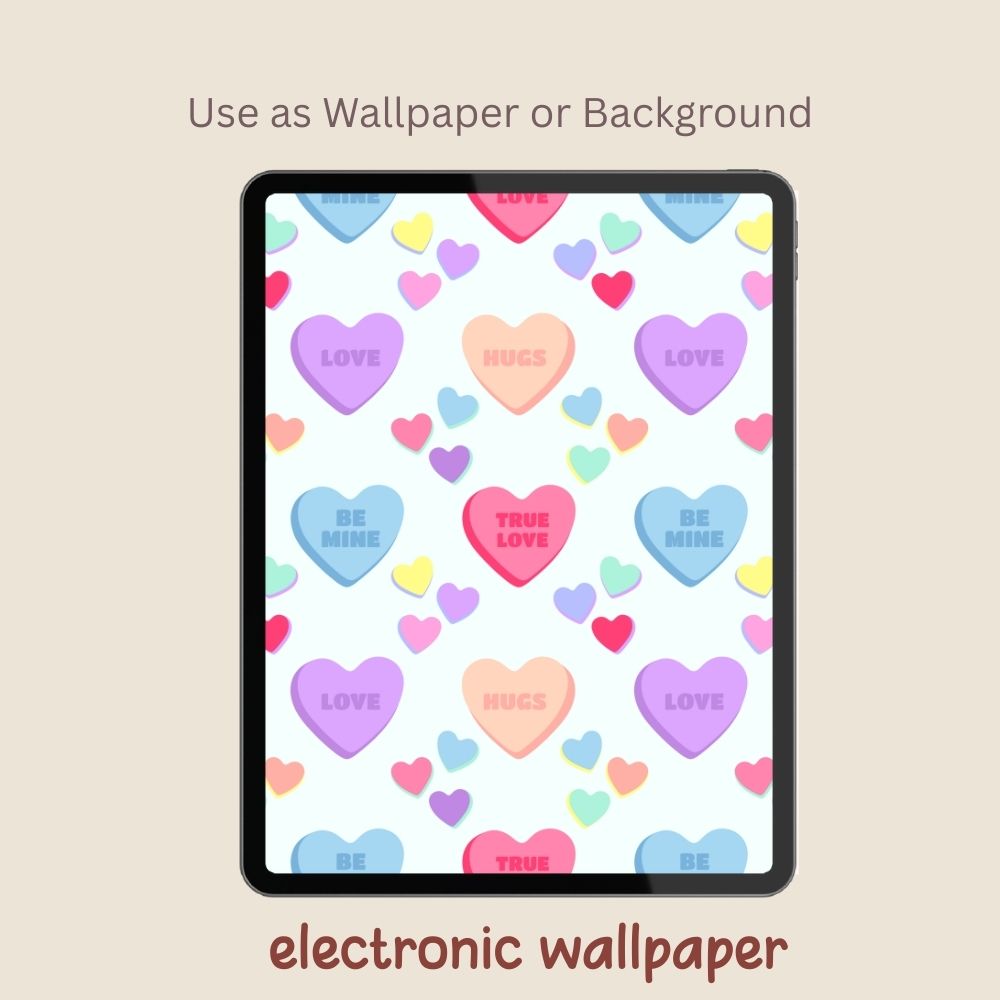 4 Valentines Heart Candy Seamless Repeating Pattern Paper Bundle Set