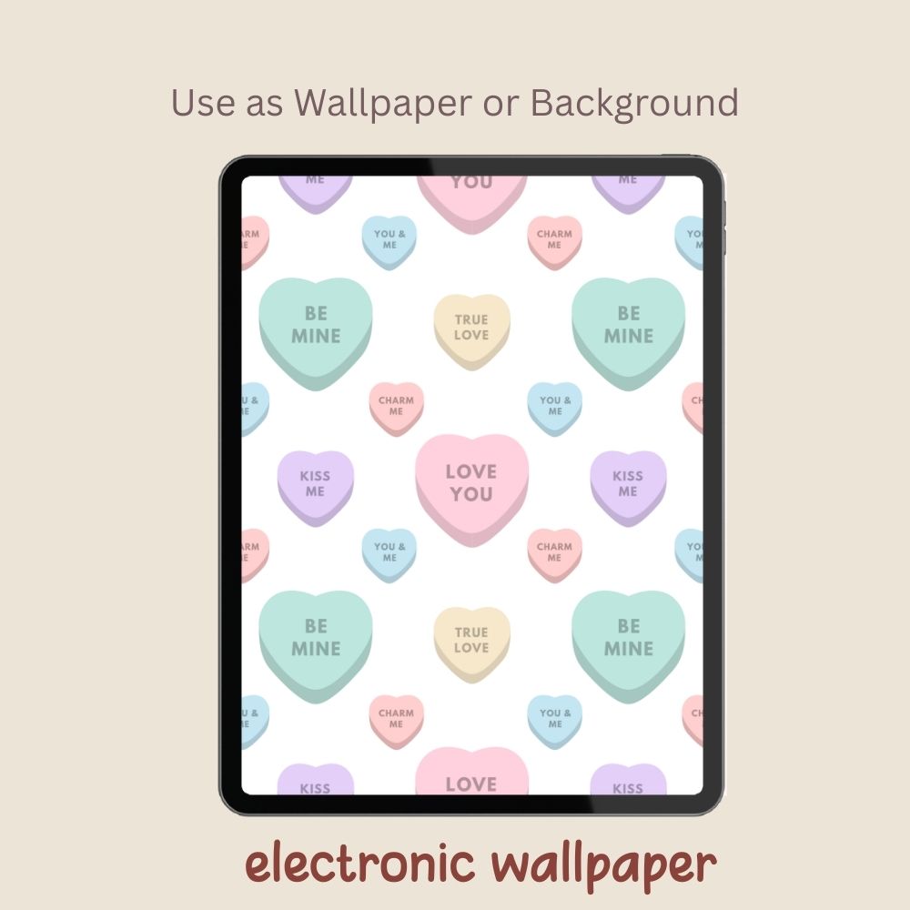 1 Valentines Heart Candy Seamless Repeating Pattern Paper Bundle Set