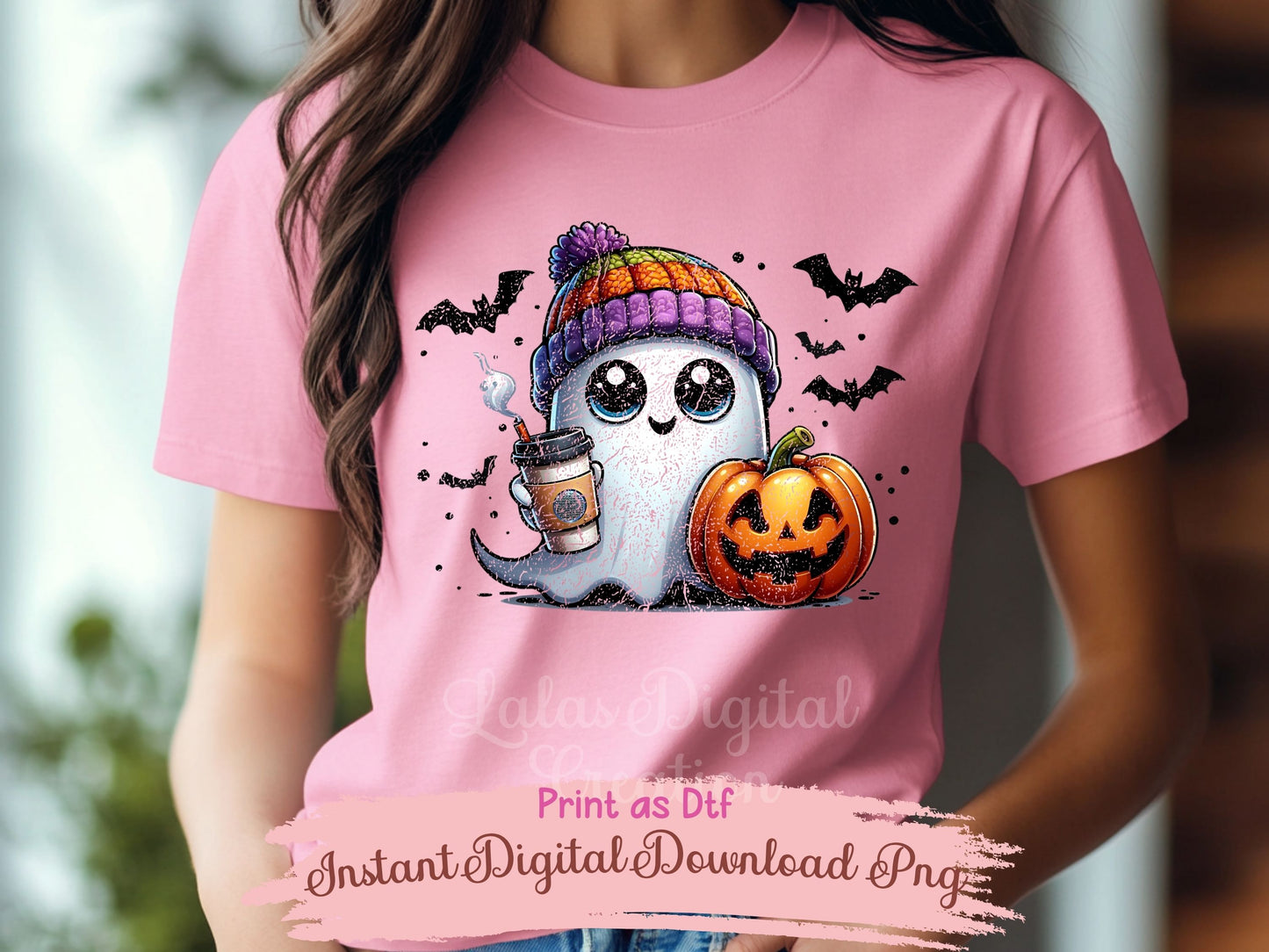 Groovy Retro Ghost Clipart Instant Digital PNG Download