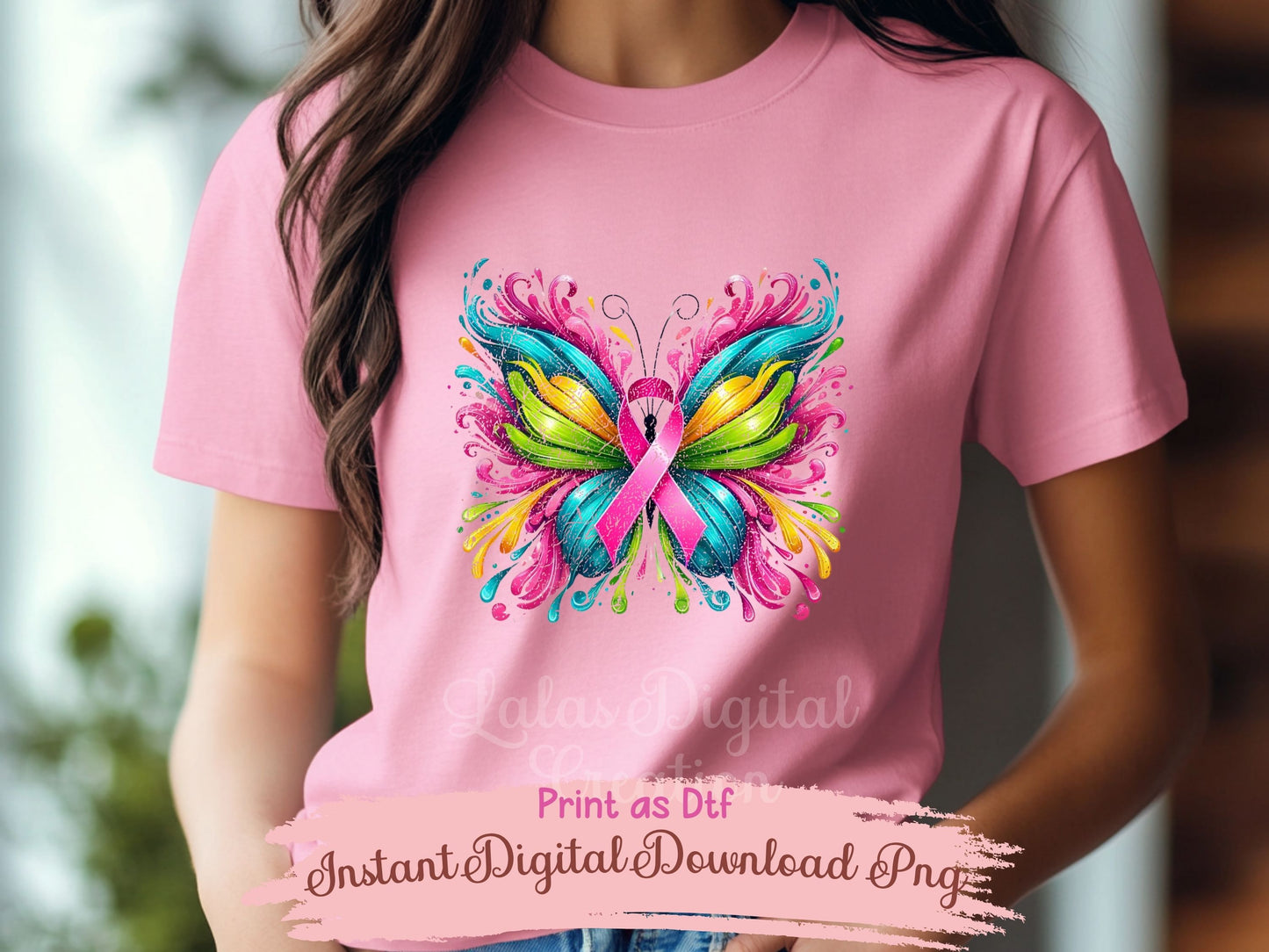 Cancer Ribbon Butterfly Clipart Instant Digital PNG Download