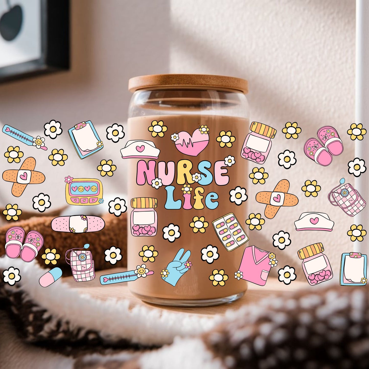 Nurse Life Libbey Glass Can Cup Wrap